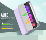 MoKo Rotating Case for iPad Mini 6 with Pencil Holder (6th Generation 8.3 inch 2021), Soft TPU 360 Rotatable Transparent Back Shell Smart Cover for iPad Mini 6 2021, Auto Wake/Sleep,Taro Purple