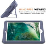 MoKo Case Fit 2018/2017 iPad 9.7 6th/5th Generation - [Heavy Duty] Shockproof Full Body Rugged Hybrid Cover with Built-in Screen Protector Compatible with Apple iPad 9.7 Inch 2018/2017, Purple