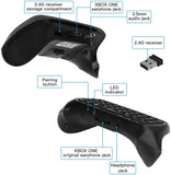 MoKo Xbox One Mini Green Backlight Keyboard 2.4G Receiver Wireless Chatpad Message Game Keyboard Keypad with Headset/Audio Jack for Xbox One/Xbox One S/Xbox One Elite/2/Xbox Series X/S, Black