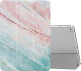MoKo Case Fit 2018/2017 iPad 9.7 6th/5th Generation, Slim Lightweight Smart Shell Stand Cover with Translucent Frosted Back Protector Fit iPad 9.7 Inch 2018/2017, Peach Blossom(Auto Wake/Sleep)