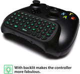 MoKo Xbox One Mini Green Backlight Keyboard 2.4G Receiver Wireless Chatpad Message Game Keyboard Keypad with Headset/Audio Jack for Xbox One/Xbox One S/Xbox One Elite/2/Xbox Series X/S, Black