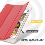 MoKo Case Fit New iPad Mini 5 2019/Mini 4 2015 (5th/4th Generation 7.9 inch), Slim Lightweight Smart Shell Stand Cover with Translucent Frosted Back Protector, with Auto Wake/Sleep,Red