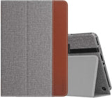 MoKo Case Fits Kindle Fire HD 8 & 8 Plus Tablet (10th Generation, 2020 Release), Slim Folding Stand Cover with Auto Wake/Sleep - Black & White Magnolia
