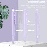 MoKo Holder Case Compatible with Apple Pencil 2nd Generation, Retractable PC Pen Cover with Sturdy Clip for iPad Air 5th/4th Gen, iPad Pro 11/Pro 12.9 2021/2020, iPad Mini 6 2021, Taro Purple