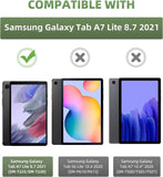 MoKo Case Fits Samsung Galaxy Tab A7 Lite 8.7 Inch SM-T225/T220/T227, Slim Lightweight Smart Case Trifold Stand Case with Soft TPU Translucent Frosted Back Shell for Galaxy Tab A7 Lite - Black