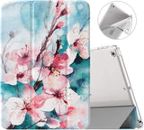 MoKo Case for New iPad 9th/8th/7th Gen Case (2021/2020/2019), Soft TPU Translucent Frosted Back Cover Slim Shell Protective Case with Stand for iPad 10.2 inch,Auto Wake/Sleep,Fragrant Flowers