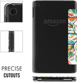 MoKo Case for All-New Amazon Fire HD 8 Tablet (7th/8th Generation, 2017/2018 Release) -Lightweight Slim Shell Stand Cover with Translucent Frosted Back for Fire HD 8, Lucky TREE (with Auto Wake/Sleep)