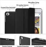 MoKo Case Fit New iPad Mini 5 2019/Mini 4 2015 (5th/4th Generation 7.9 inch), Slim Lightweight Smart Shell Stand Cover with Translucent Frosted Back Protector, with Auto Wake/Sleep,Black
