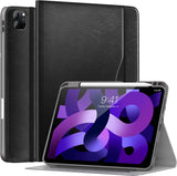 MoKo Case for iPad Pro 11 Inch 2021/2020/2018 and iPad Air 5th/4th Generation 10.9 Inch 2022/2020 with Pencil Holder, Hand Strap, PU Leather Cover, Multi-Angle Viewing, Lavender Purple