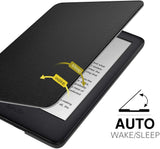 MoKo Case Fits All-New Kindle (10th Generation - 2019 Release), Slim PU Leather Stand Smart Cover Shell with Hand Strap, Will Not Fit Kindle Paperwhite 10th Generation 2018 - Black