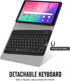 MoKo Keyboard Case for Samsung Galaxy Tab A 10.1 2019, Premium PU Leather Stand Cover with Removable Wireless Keyboard for Galaxy Tab A 10.1 Inch SM-T510/SM-T515 2019 Release Tablet - Black
