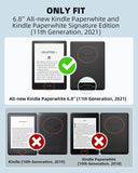 MoKo Case Fit with 6.8" Kindle Paperwhite (11th Generation-2021) and Kindle Paperwhite Signature Edition, Perfect Protection with Fully Covered Soft TPU Edge, Clear Back Cover for DIY, Black