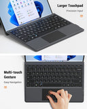 MoKo Type Cover Fits Microsoft Surface Pro 8 2021 / Pro X 13" Touch-Screen Tablet, Lightweight Slim Wireless Bluetooth Keyboard with Two Button Trackpad and Built-in Rechargeable Battery, Dark Gray