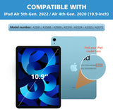 MoKo Case Fit iPad Air 5th/4th Generation 10.9 Inch 2022/2020 with Pencil Holder, [Support Touch ID and iPad 2nd Pencil Charging/Pair], Trifold Stand Smart Case Soft TPU Back,Mottled Blue