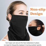MoKo Scarf Mask Bandana with Ear Loops 3 Pack, Neck Gaiter Balaclava Dust UV Sun Protection Outdoors Face Mask for Women Men