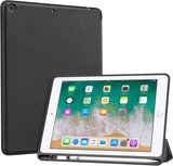 MoKo Case Fit 2018 iPad 9.7 6th Generation with Pencil Holder - Slim Lightweight Smart Shell Stand Cover Case with Auto Wake/Sleep Fit iPad 9.7" 2018 Released Tablet (A1893/A1954), Black
