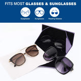 MoKo Foldable Glasses Sunglasses Case, PU Portable Eyeglass Case for Men Women