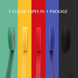 MoKo Cable Ties Reusable, 5 Rolls Fastening Tape with Hook and Loop Nylon Cable Straps Organizer, 30 Foot Wire Cord Tape Fastening Straps for Cable Management TV, Computer, Home/Office - 5PCS x 2M