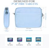 MoKo Sleeve Bag for 7"-8" Fire Tablets, Storage Carrying Case Tablet Cover Fits Fire HD 8/8 Plus, Fire HD 8 Kids Edition, Luna Controller, Fire 7 Kids Pro 2021, Fire HD 8 Kids Pro 2021, Blue
