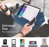MoKo Tablet Pillow Stand, Soft Bed Pillow Holder Xmas Gift for up to 11" Pad, Fits iPad 10.2"(9th Gen), New iPad Mini 6 8.3" Air 4/3, iPad Pro 11/10.5/9.7, Mini 5 4, Galaxy Tab S6/S7 11", Blue