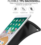 MoKo Case Fit 2018/2017 iPad 9.7 6th/5th Generation, Slim Smart Shell Stand Folio Case with Soft TPU Back Cover Compatible with iPad 9.7 Inch 2018/2017, Auto Wake/Sleep - Black