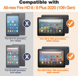 MoKo Case Fits Kindle Fire HD 8 & 8 Plus Tablet (10th Generation, 2020 Release), Smart Shell Stand Cover with Translucent Frosted Back, Black