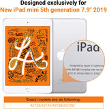 MoKo Case Fit New iPad Mini 5 2019 (5th Generation 7.9 inch), Waterproof Case with Built-in Screen Protector Clear Protective Shock-Absorbing Bumper Dustproof Submersible Full-Body Case - Black