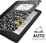 MoKo Case Fits 6" Kindle (10th Generation, 2019 Release), Slim PU Leather Stand Smart Cover Shell with Hand Strap - Notebook Black