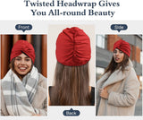 MoKo Turban Headband, 2-Pack Turbans Headwrap Cap Hat