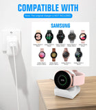 MoKo 2PACK Charger Stand Compatible with Samsung Galaxy Watch 4,4 Classic/3 41mm,45mm/Active,Active 2 40mm 44mm, Silicone Charging Stand Non-Slip Base Charger Dock Station Holder Bracket,Black & White