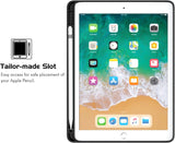 MoKo Keyboard Case for iPad 9.7 2018 with Pencil Holder - Wireless Keyboard Cover Case for All-New iPad 9.7 Inch 2018 Released Tablet (A1893 / A1954), Black