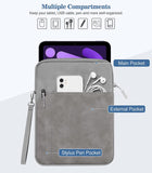 MoKo 7-8 Inch Tablet Sleeve Case, Double Pocket Stitching Case Fits iPad Mini (6th Gen) 8.3" 2021, iPad Mini 5/4/3/2/1, Samsung Galaxy Tab S2 8.0, Tab A 8.0, NeuTab 7", ZenPad Z8s 7.9, Light Gray
