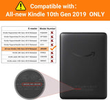 MoKo Case Fits 6" Kindle (10th Generation, 2019 Release), Slim PU Leather Stand Smart Cover Shell with Hand Strap - Notebook Black