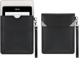 MoKo 6.8 Inch Kindle Sleeve Case Compatible with Kindle Paperwhite 2021, Protective Bag, Slim PU Leather Clamshell Tablet Sleeve Case, Black & Gray