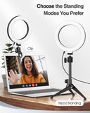 MoKo Video Conference Lighting Kit, Selfie Ring Light with Tripod Stand, Clip on Laptop Monitor with 3 Lighting Color 10 Brightness for for Webcam Lighting/Zoom Lighting/Live Streaming/Remote Working