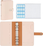 MoKo Budget Binder with Zipper Envelopes,A6 Binder Notebook,6-Ring Loose-Leaf PU Leather Binder Cover Folder Budget Planner with 12-Pack Clear Cash Envelopes Pockets & Label Stickers,Pink