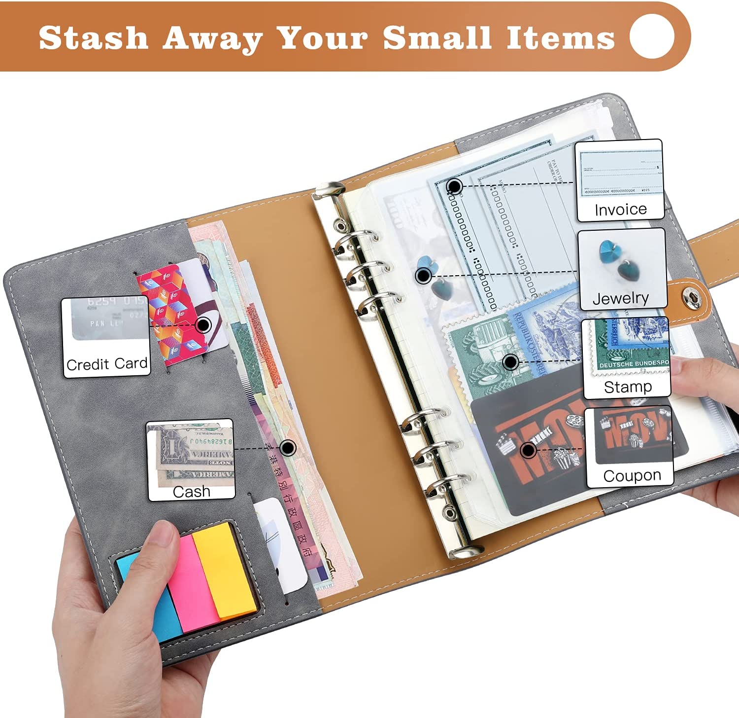 MoKo Budget Binder with Zipper Envelopes,A5 Binder Notebook PU Leather – Mokodirect