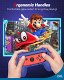 MoKo Grip for Nintendo Switch OLED Model Joycon & Switch Joy-Con, [2-Pack] Ergonomic Hand Grip Controller Handle Kit Compatible with Nintendo Switch/Switch OLED 2021 Joy Cons Controllers, Indigo