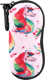 MoKo Sunglasses Soft Case Ultra Light Neoprene Zipper Eyeglass Case with Belt Clip