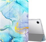 MoKo Case Fits Samsung Galaxy Tab A8 10.5 Inch 2022 (SM-X200/SM-X205/SM-X207), Slim Case Trifold Stand with Auto Sleep/Wake Function and Soft TPU Translucent Frosted Back Cover, Light Purple Marble