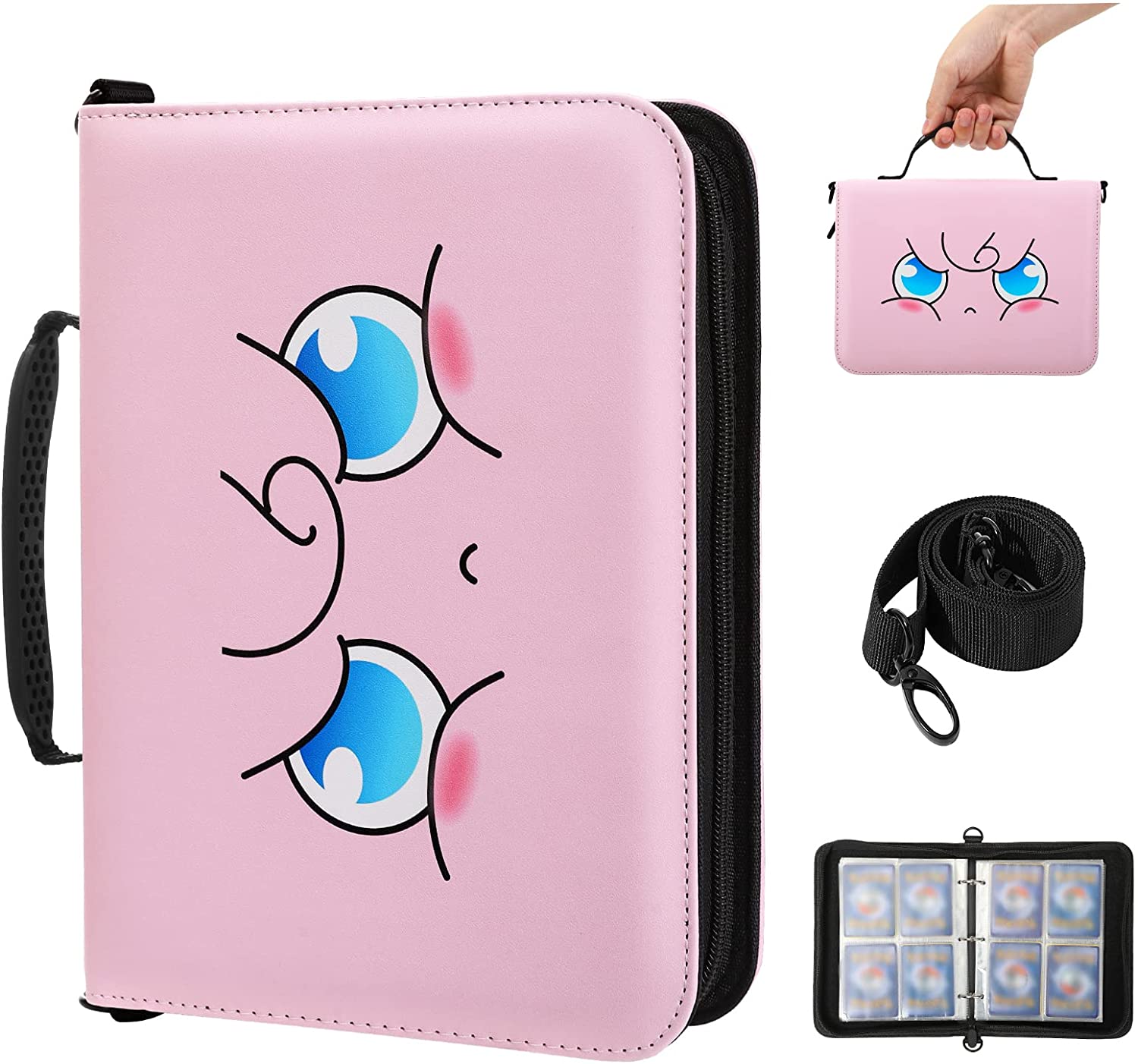 MoKo Card Binder for Pokemon Cards Binder 4-Pocket, 400 Pockets Tradin Mokodirect MoKo Card Binder for Pokemon Cards Binder 4-Pocket, 400 Pockets Tradin Mokodirect