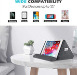 MoKo Tablet Pillow Stand, Pillow Lap Holder for iPad Tablet up to 11" for Xmas Gift, eReaders, Fit iPad 9 10.2", iPad Mini 6 8.3", iPad Pro 11/10.5/9.7, Air 4 Mini 5, Galaxy Tab S6/S7, Space Gray