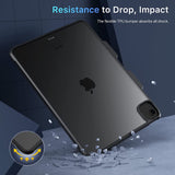MoKo Case for iPad Air 5th/4th Gen. 10.9 Inch 2022/2020/Pro 11 2021/2020/2018 with Pencil Holder, Hard PC Clear Back Cover, TPU Air-Pillow Edge Bumper Shockproof, Support Apple Pencil 2 Charging,Black