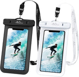 MoKo Waterproof Phone Pouch Holder [2 Pack], Underwater Phone Case Dry Bag with Lanyard Compatible with iPhone 13/13 Pro Max/iPhone 12/12 Pro Max/11 Pro Max,X/Xr/Xs Max/SE 3,Samsung S21/S10/S9/S8 Plus