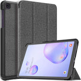 MoKo Case Compatible with Galaxy Tab A 8.4" 2020, Ultra-Thin PU Trifold Tablet Cover Shell Case Fits Samsung Galaxy Tab A 8.4 2020 Model SM-T307 (Verizon/T-Mobile/Sprint) ONLY - Black & White Magnolia