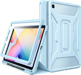 MoKo Case Fit Samsung Galaxy Tab S6 Lite 10.4 2022 (SM-P613/P619) & 2020 (SM-P610/P615), [Built-in Screen Protector] Full-Body Trifold Stand Cover Case with Auto Sleep/Wake & Pencil Holder - Black