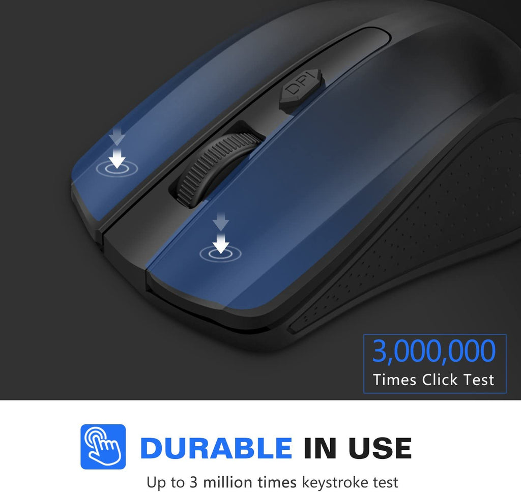 MoKo 2.4G Wireless Mouse, Ergonomic Portable Mouse with USB Nano Recei ...