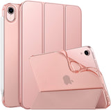 MoKo Case Fit New iPad Mini 6 2021 (6th Generation 8.3 inch), Soft TPU Translucent Frosted Back Cover Slim Smart Shell Stand Folio Case for iPad Mini, Auto Wake/Sleep, Green Dinosaur on Blue