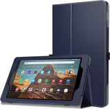 MoKo Case for Amazon Fire HD 10 Tablet (7th and 9th Generation, 2017 and 2019 Release) 10” - Slim Folding Stand Cover with Auto Wake/Sleep for 10.1 Inch Tablet, Indigo