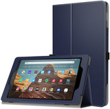 MoKo Case for Amazon Fire HD 10 Tablet (7th and 9th Generation, 2017 and 2019 Release) 10” - Slim Folding Stand Cover with Auto Wake/Sleep for 10.1 Inch Tablet, Black